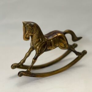 Vintage Brass Rocking Horse